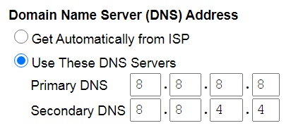 Example Router DNS setup