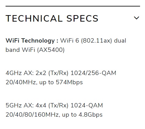 RAX50 Router Specifications